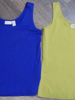 Two Tank Tops Chicos Cobalt Blue & Pea-Green Size 0-Small